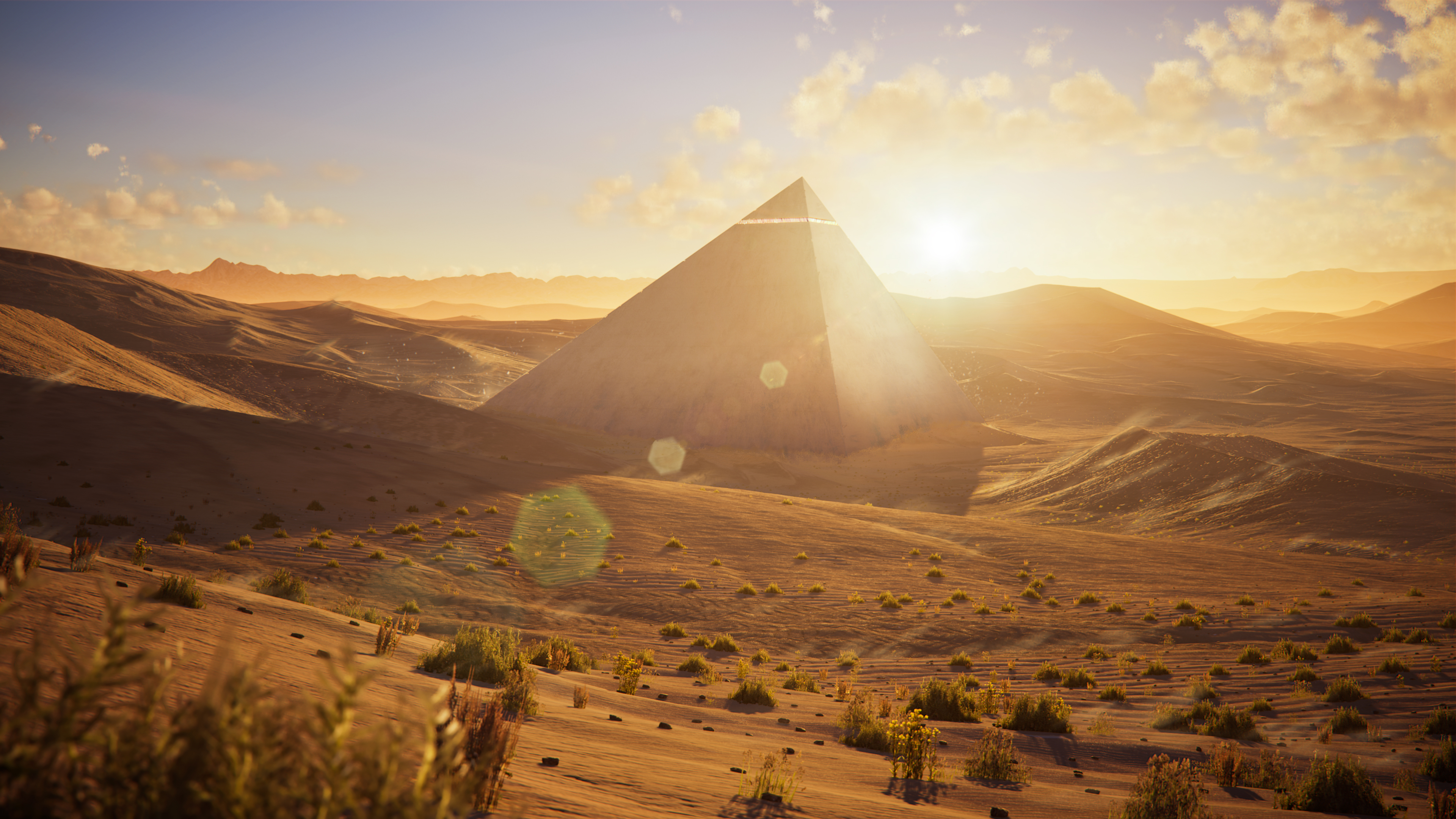 Night render of the Pyramid with luminous apex